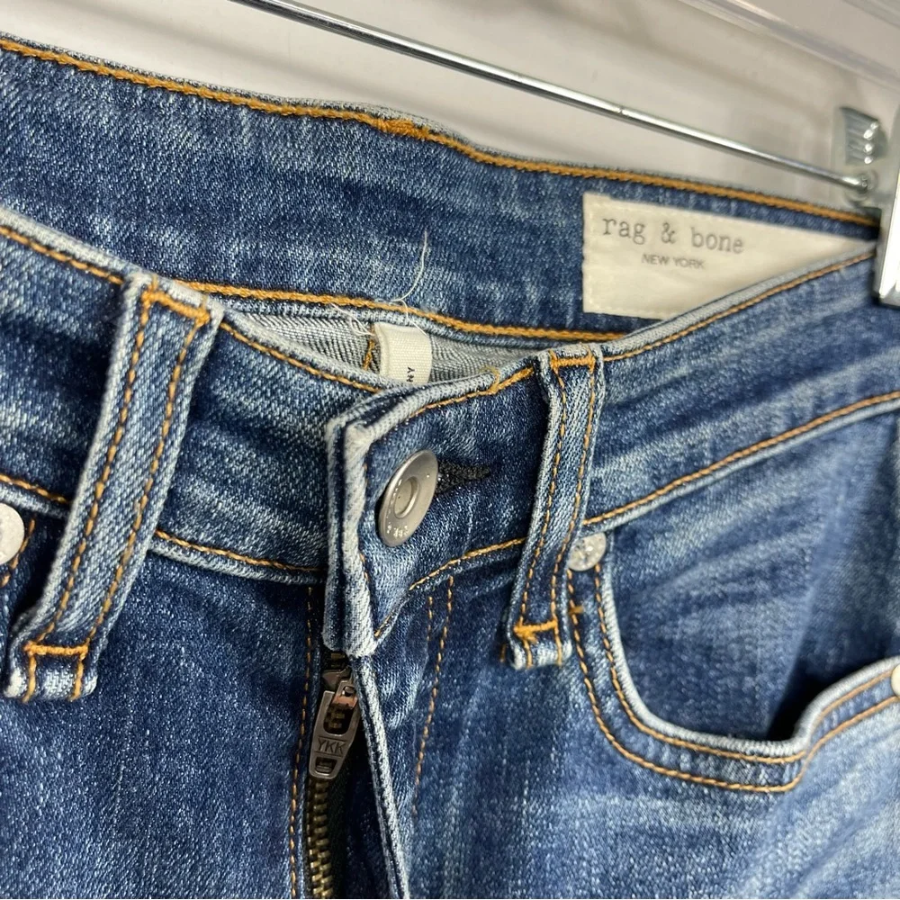 RAG & BONE Jeans Cate Step Hem Mid Rise Ankle Skinny in Hampton Size 24 - Picture 10 of 16